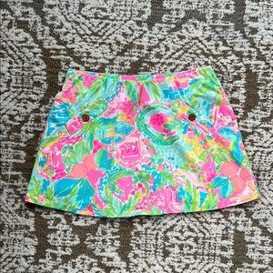 Lilly Pulitzer Vibrant Pink and Green Mini Skirt